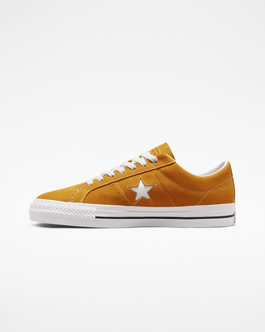 Dámské Skate Boty Converse One Star Pro Zlaté Oranžové Bílé Černé | CZ DOQG46